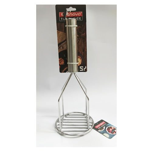 SHENGYA Top Choice Stainless Steel Potato Masher (Heavy-Duty Grid Style)