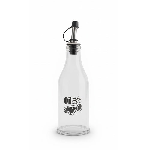 Classic Glass Olive Oil Dispenser Bottle with Stainless Steel Pour Spout