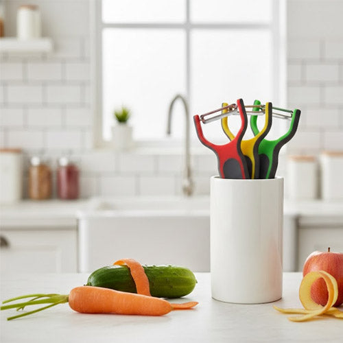 Shengya 3-Piece Stainless Steel Peeler Set | Multifunctional Y & I Peeler Kit | Julienne, Swivel & Straight Blade Kitchen Gadgets