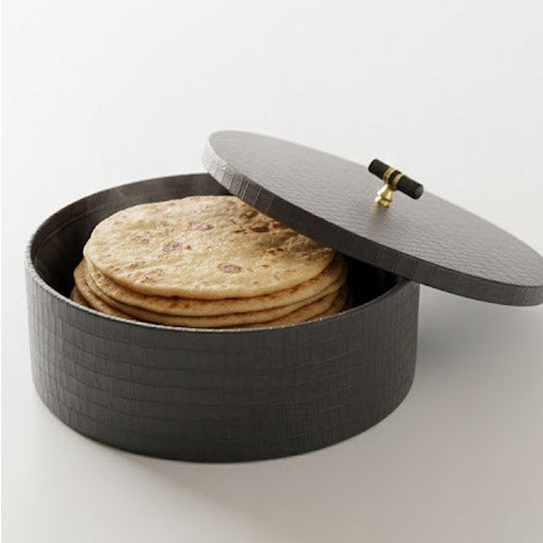 Luxury Faux Leather Roti Daan | Designer Chapati Storage Box | Keep Rotis Warm & Soft
