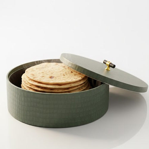 Luxury Faux Leather Roti Daan | Designer Chapati Storage Box | Keep Rotis Warm & Soft