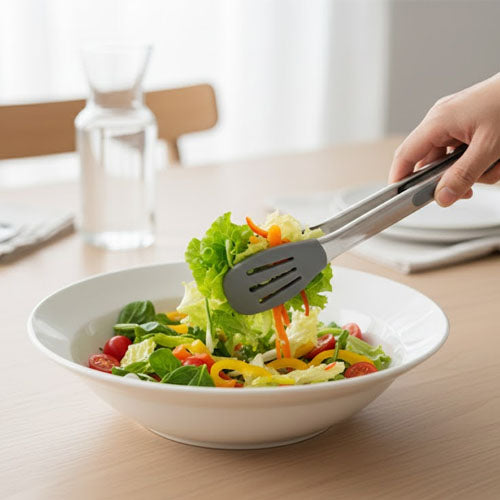 Heavy-Duty Stainless Steel Serving Tongs | Multi-Purpose Kitchen Tong for Grilling, Buffet & Cooking | Food Grade Utensil