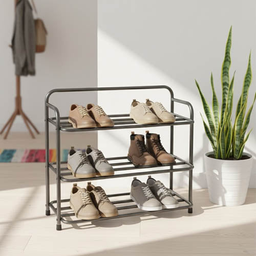 Multi-Tier Metal Shoe Rack Organizer (3, 4, or 5 Tiers) | Space-Saving Vertical Storage Shelf