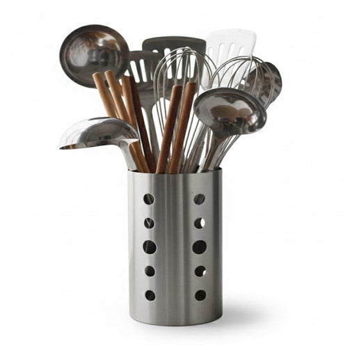 Luxury Gold Stainless Steel Chopstick & Cutlery Holder | Modern Perforated Utensil Caddy | Hygienic Tabletop Drying Rack