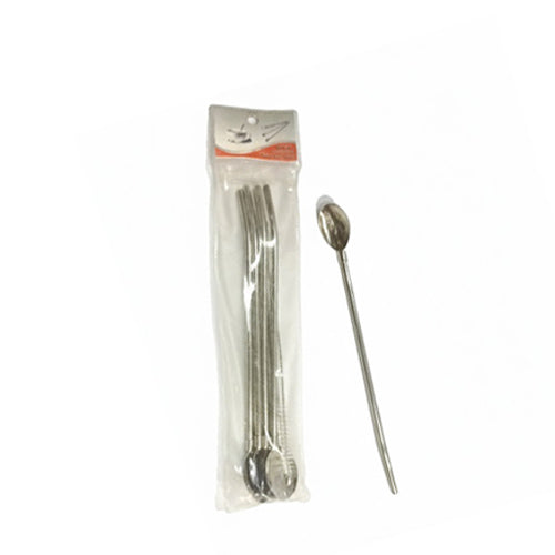 Stainless Steel Reusable Straw & Cocktail Spoon Set | Eco-Friendly Metal Barware Kit | Long Stirring Spoon for Smoothies & Drinks