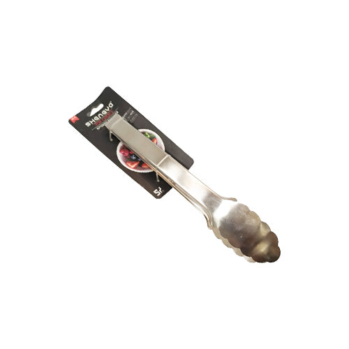 Deluxe Stainless Steel Pastry Tongs | Appetizer & Cake Server | Mini Scalloped Buffet Tong for Sweet Treats