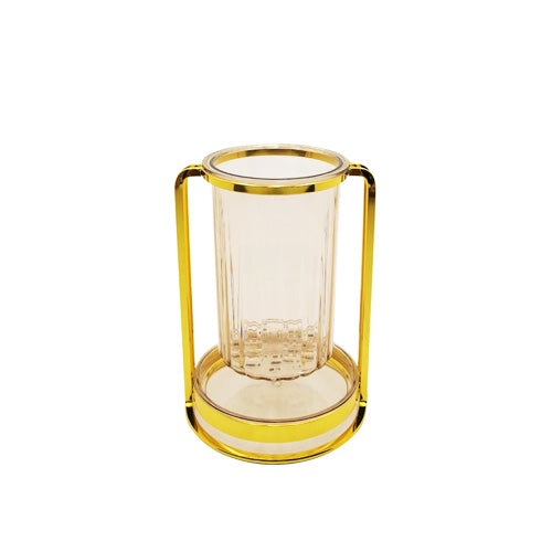Luxury Gold-Plated Single Spoon Holder with Drain Tray | Premium Acrylic Kitchen Utensil & Cutlery Organizer Stand