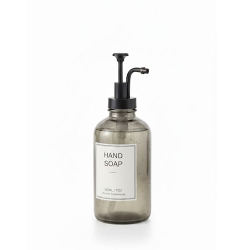 Modern Glass Hand Soap Dispenser | Refillable Kitchen Sink or Bathroom Countertop Lotion Bottle