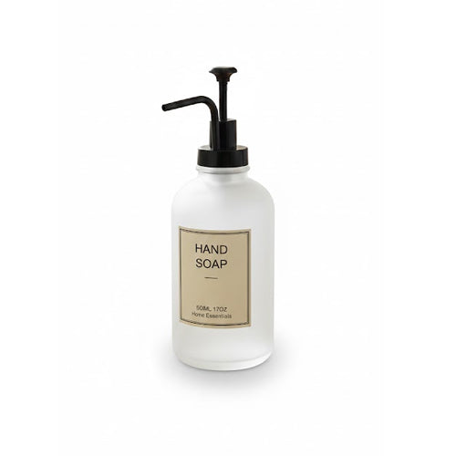Modern Glass Hand Soap Dispenser | Refillable Kitchen Sink or Bathroom Countertop Lotion Bottle