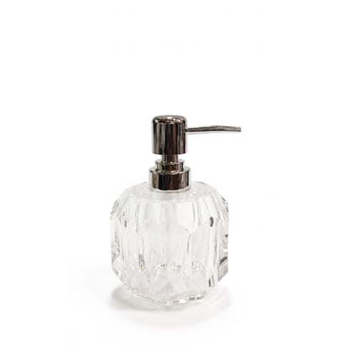 Luxury Faceted Acrylic Soap Dispenser | Refillable Diamond-Cut Liquid Hand Soap Bottle