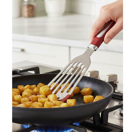 Stainless Steel Omelet Turner & Fish Flipper | Thin Edge Spatula with Soft Grip Handle | Non-Slip Professional Cooking Utensil