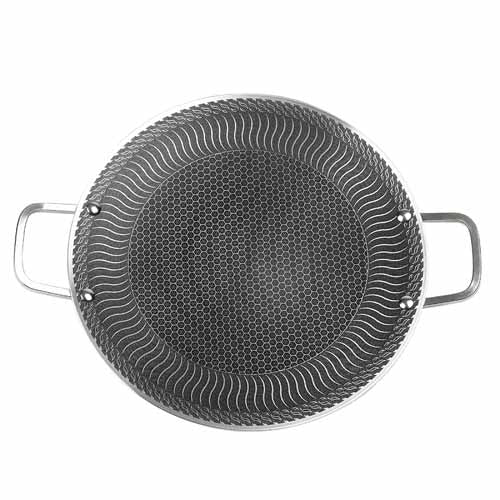 Honeycomb Stainless Steel Tawa & Flat Griddle | Non-Stick Dosa Tawa | Induction Ready Roti Pan & Hexagonal Pattern Cookware
