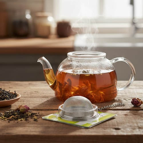 Stainless Steel Fine Mesh Tea Ball Infuser - Reusable Loose Leaf Tea Filter with Chain/Handle