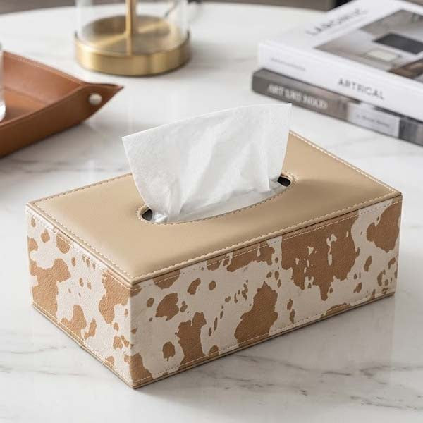 Executive PU Leather Tissue Organizer – Professional Rectangular Holder for Corporate & Home Decor