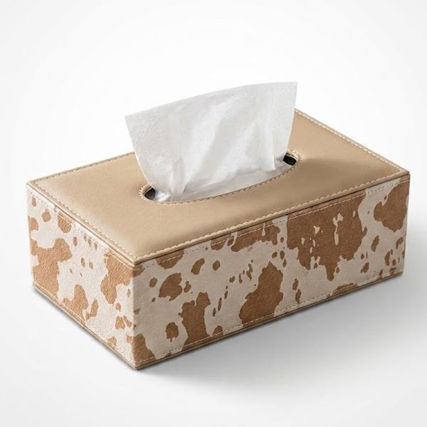 Executive PU Leather Tissue Organizer – Professional Rectangular Holder for Corporate & Home Decor