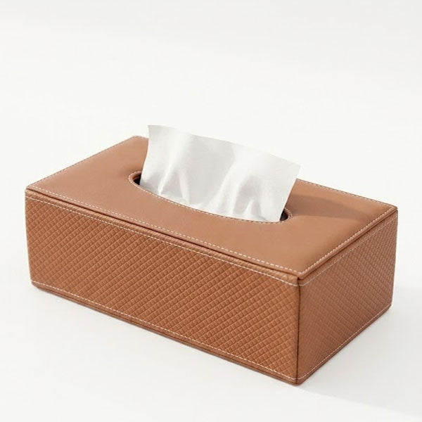 Executive PU Leather Tissue Organizer – Professional Rectangular Holder for Corporate & Home Decor