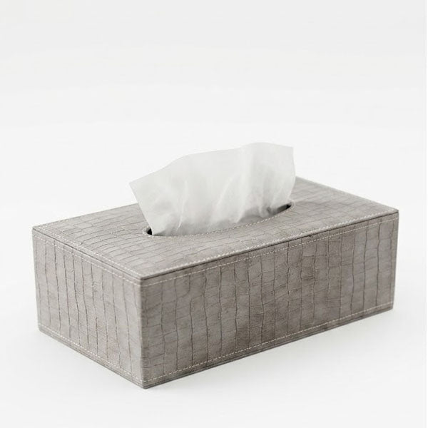Modern Textured PU Leather Tissue Holder – Luxury Decorative Organizer for Living Room & Vanity