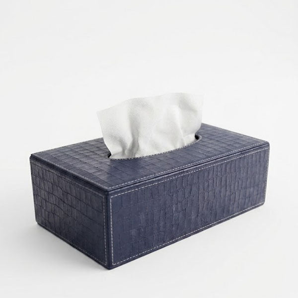 Modern Textured PU Leather Tissue Holder – Luxury Decorative Organizer for Living Room & Vanity