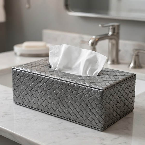 Premium PU Leather Tissue Box Cover Glossy
