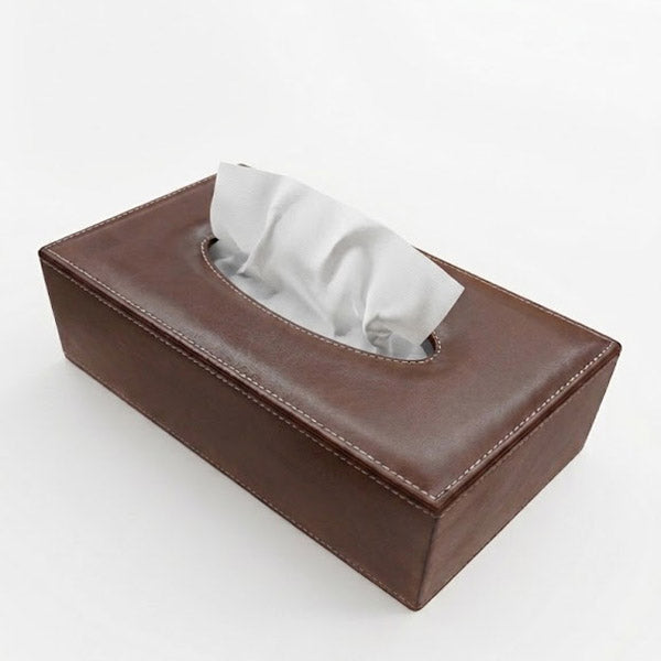 Premium PU Leather Tissue Box Cover – Elegant Rectangular Dispenser