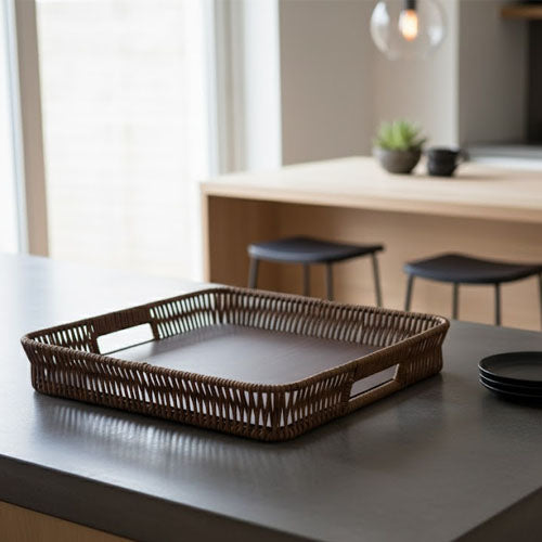 Luxury 3-Piece Nesting Serving Tray Set | Modern Rectangular Decorative Display Trays