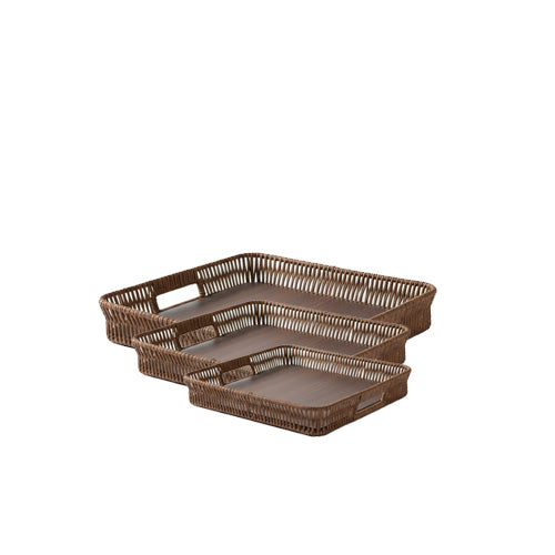 Luxury 3-Piece Nesting Serving Tray Set | Modern Rectangular Decorative Display Trays