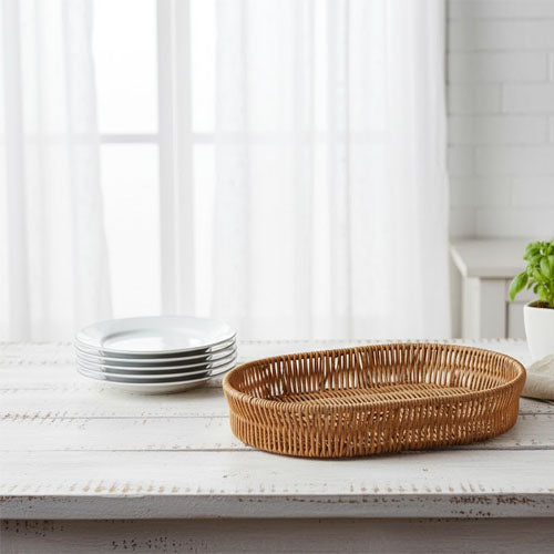 Luxury 3-Piece Oval Nesting Serving Tray Set | White & Gold Decorative Coffee Table Trays