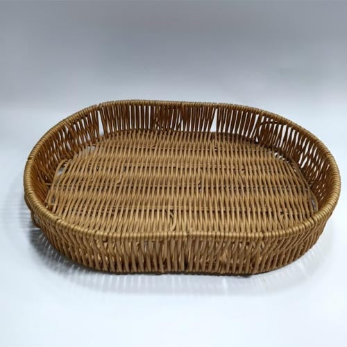 Luxury 3-Piece Oval Nesting Serving Tray Set | White & Gold Decorative Coffee Table Trays