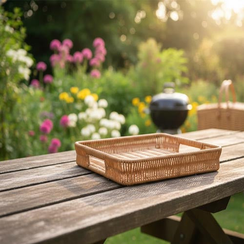 Modern 3-Piece Square Nesting Serving Tray Set | Contemporary Rectangular Display Platter Set