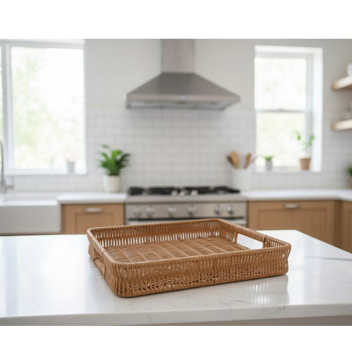 Modern 3-Piece Square Nesting Serving Tray Set | Contemporary Rectangular Display Platter Set