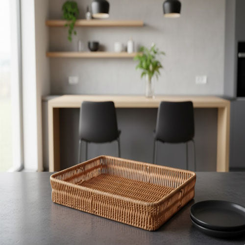 Modern 3-Piece Rectangular Nesting Tray Set (No Handles) | Decorative Serving Platter for Ottoman