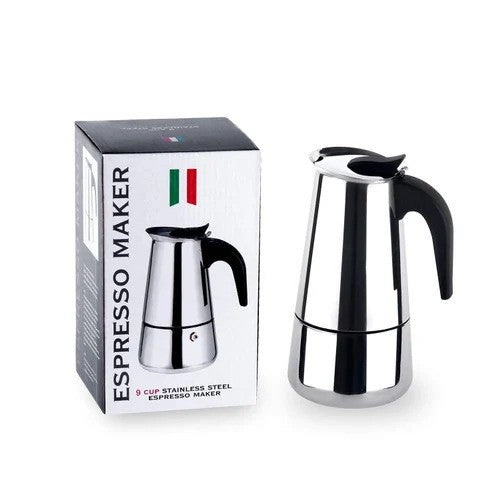 9-Cup Premium Stainless Steel Espresso Maker / Moka Pot